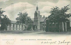 City Hospital, Bridgeport, Connecticut,  Early Postcard, Used in 1905