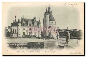 Old Postcard Chateau de Chenonceau the main entrance
