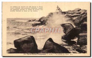 Old Postcard Perros Guirec Ploumanac pm Rocks Lighthouse