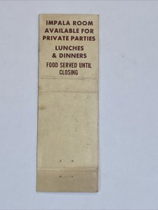 Vtg MATCHBOOK COVER Clarence And Irene’s Restaurant Milwaukee, Wisconsin