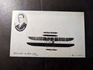 Mint USA RPPC Aviation Postcard Machine in Mid Air Johnstone Aviator