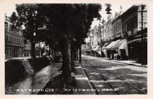 PETROPOLIS  BRAZIL~AVE 15 DE NOVEMBRO~REAL PHOTO POSTCARD