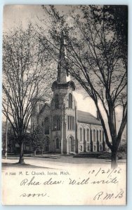 IONIA, MI Michigan ~ METHODIST EPISCOPAL CHURCH 1906 Rotograph Postcard
