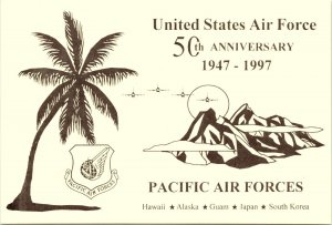 US Air Force 50th Anniversary 1947-1997 Pacific Air Forces Postcard