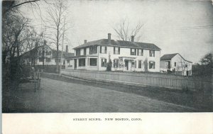 1900s Street Scene New Boston CT Undivided Back Postcard