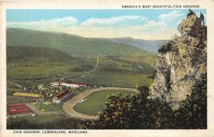 Cumberland Maryland 1930s Postcard Aerial View Fair Grounds