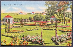 Vintage Postcard 1939-1945 Rose Gardens Allentown Pennsylvania