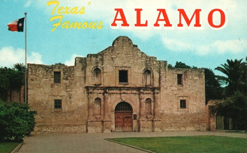 Vintage Postcard Texas Famous Alamo By Spanish Missionaries San Antonio Texas TX