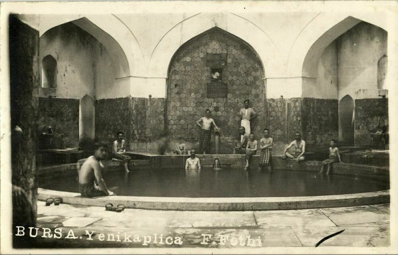 turkey, BURSA BROUSSE, Yenikaplica, Bathhouse (1930s) Fethi RPPC Postcard