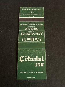 Vintage Matchbook Cover Citadel Inn Halifax, Nova Scotia, Canada MB184