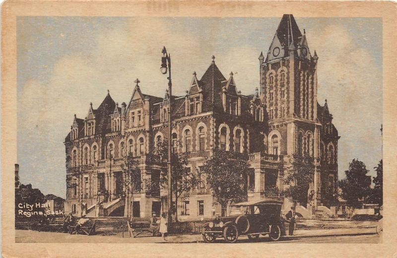 B82942 city hall regina sask car oldtimer canada front/back scan