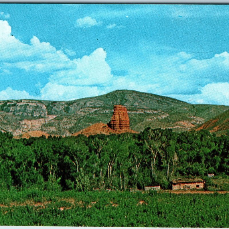 c1960s Big Horn Mountains, WY Stone Sun Red Pillar Rock Spire Erosion PC A240