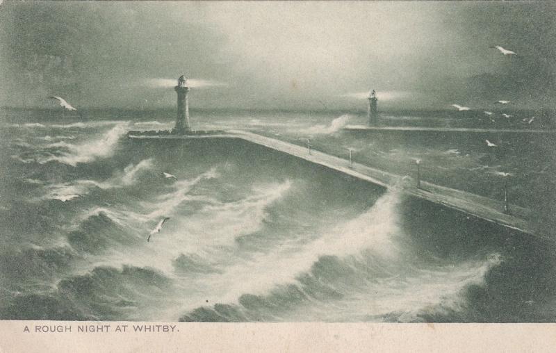 A Rough Night At Whitby Yorkshire Disaster Postcard