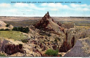 South Dakota Badlands National Monument Scene Near Cedar Pass Lodge 1947