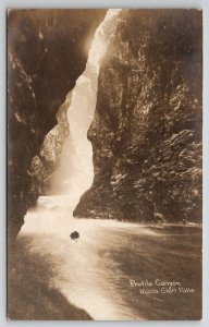 RPPC Moss Glen Falls Profile Canyon Stowe Vermont Postcard A45