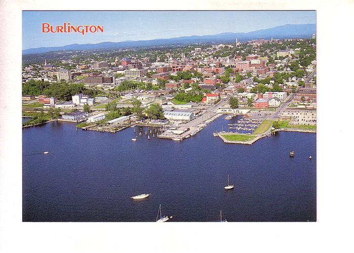 Aerial of Waterfront, Burlington, Vermont,