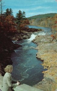 Postcard Narrow Gorge Hudson River Seen From Luzerne-Hadley Bridge New York NY