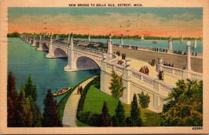 Michigan Detroit New Bridge To Belle Isle 1939