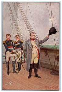 c1910 Napoleon in the Schooner Boat Oilette Connoisseur Tuck Art Postcard