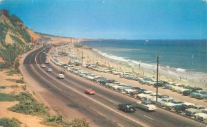 California Pacific Palisades Pacific  Coast Hwy 101, Old Cars Postcard Used