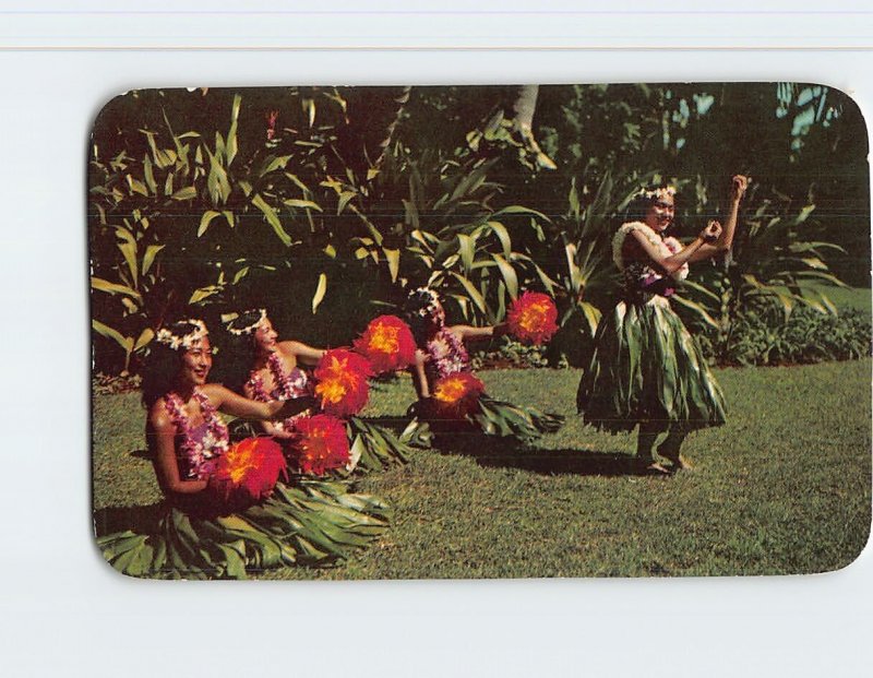 Postcard Hula Girls With Uli-Uli, Hawaii
