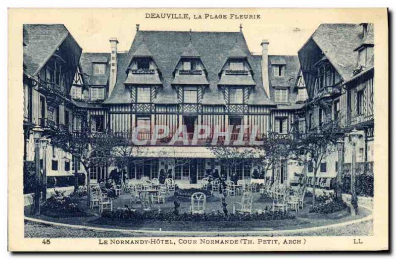 Old Postcard Deauville La Plage Fleurie Normandy Hotel Normandy Court