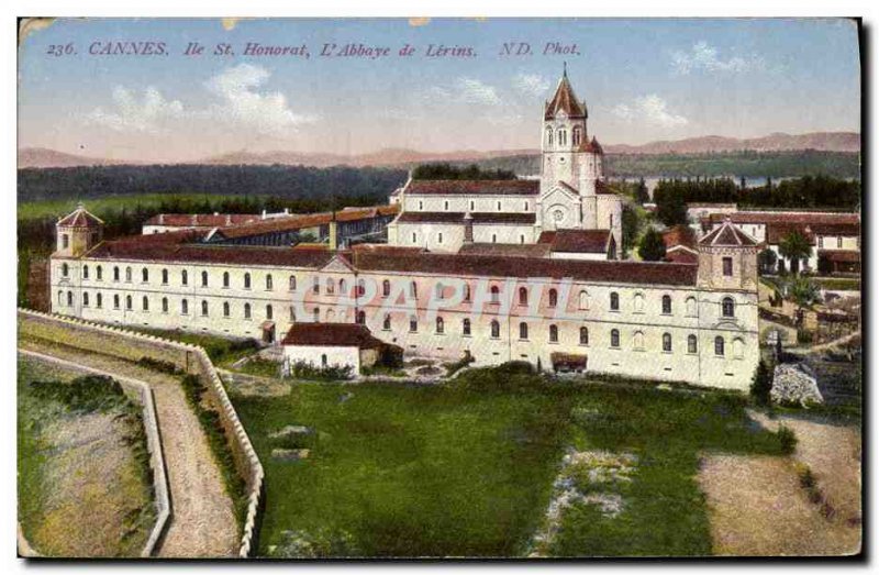 Old Postcard Ile St Honorat Cannes L & # 39Abbaye Lerins