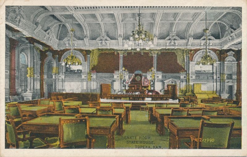 Senate Room at the State House - Topeka KS, Kansas - pm 1923 - WB