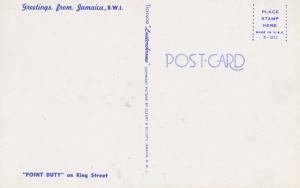 Point Duty Kings Street Jamaica Unused Vintage Postcard D15