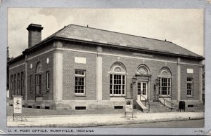 Postcard United States Post Office Building in Rushville, Indiana