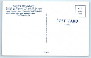 CORINTH, Mississippi MS~Roadside KATHY'S RESTAURANT Alcorn County 1950s Postcard