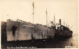 USS SS President Grant US Naval Ship, Real Photo Military Battle Ship  Ship 