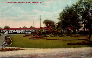 Olympic Park Trolley Loop Amusement Irvington NJ Postcard New Jersey