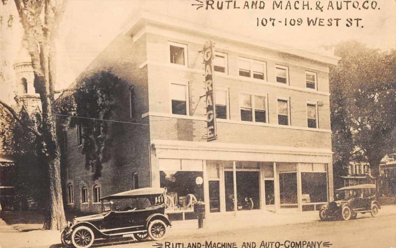 Rutland Vermont Automobile Garage Mechanic Real Photo Vintage Postcard AA3022