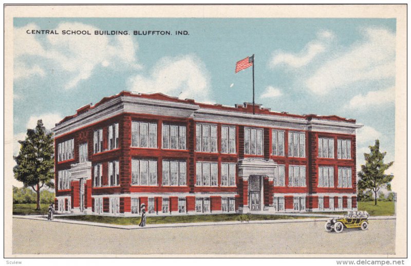 BLUFFTON, Indiana, 1900-1910's; Central School Building