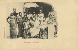 dahomey benin, King Béhanzin and his Court (1900s) Postcard