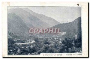 Old Postcard Through the Valley Corsica Corte