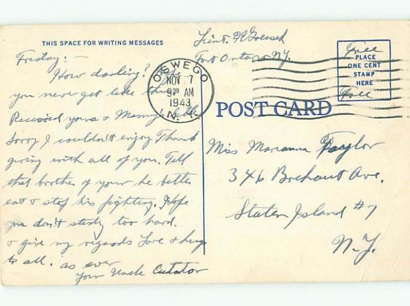 Linen Comic DOG BESIDE CHUBBY FAT WOMAN AC6926