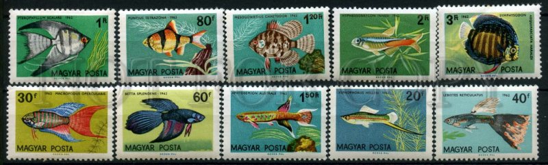 024523 FISH HUNGARY set of 10 stamps MNH#24523