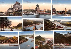 Set of 10 postcards Germany Coblenz Stolzenfels Marksburg Koln Rhein navigation