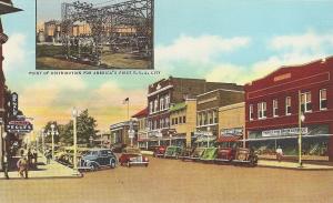 REAL PHOTO BROOKHAVEN MISSISSIPPI DRUG STORE ADVERTISING POSTCARD COPY CARS
