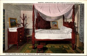 Florida St Augustine Oldest House General Hernandez Bedroom Curteich