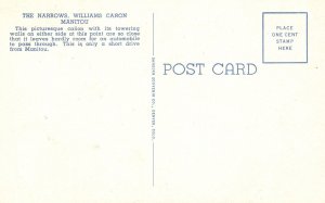 Vintage Postcard Narrows Williams Ca??on Towering Walls Manitou Springs Colorado