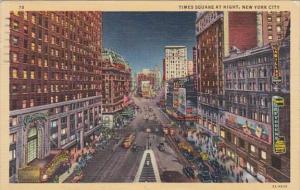 New York City Times Square At Night 1943 Curteich