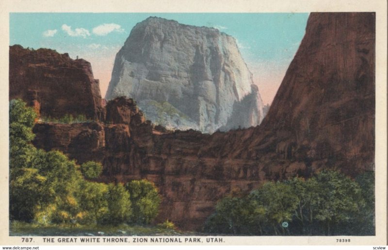 ZION National Park , Utah , 1910s ; The Great White Throne