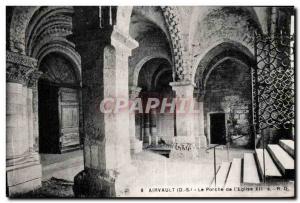 Old Postcard Airvault The Porch of I XII Church