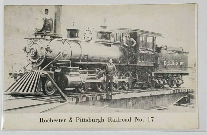 Rochester & Pittsburg Railroad No.17 Railway Trail Locomotive Postcard M3