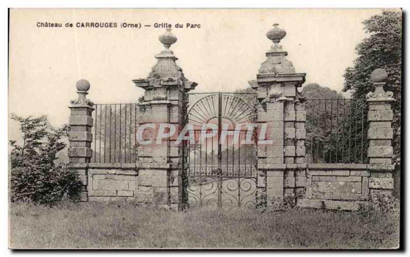 Old Postcard Chateau of Carrouges Park Grille