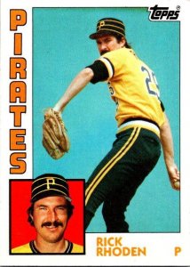 1984 Topps Baseball Card Rick Rhoden Pittsburgh Pirates sk3591