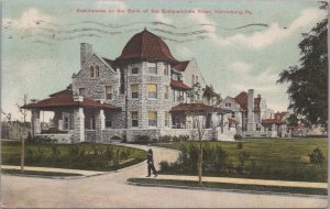 Postcard Residences on Bank Susquehanna River Harrisburg PA